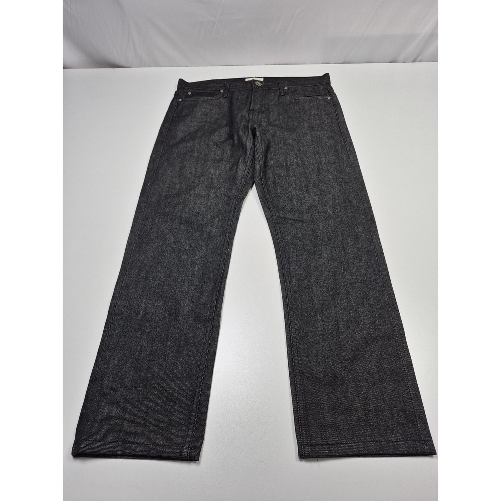 UB104 Slim Skinny Jeans Men's 34x30 Blue Raw Selvage Denim